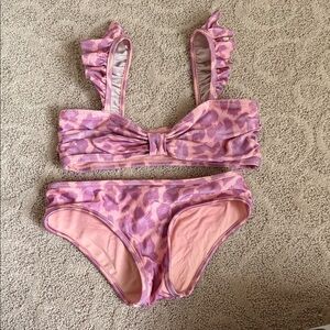 Pink Leopard Print Bikini Set
